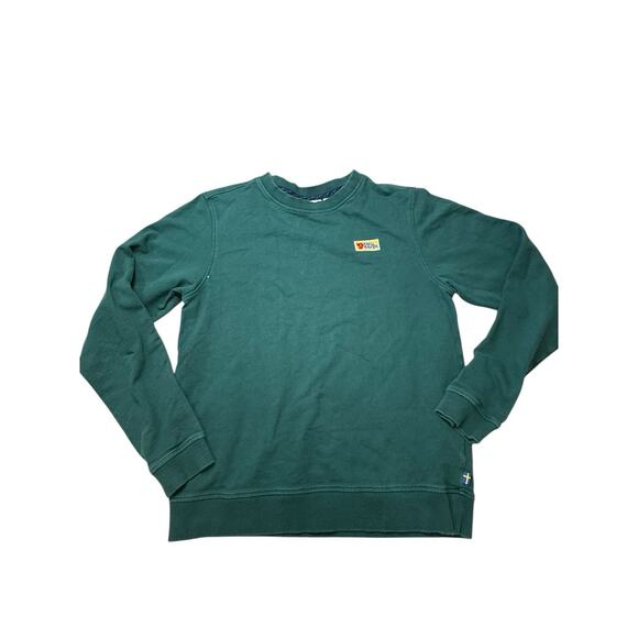 FJALL RAVEN Green Pullover Sweatshirt Sz M Cotton Crewneck - Picture 1 of 4